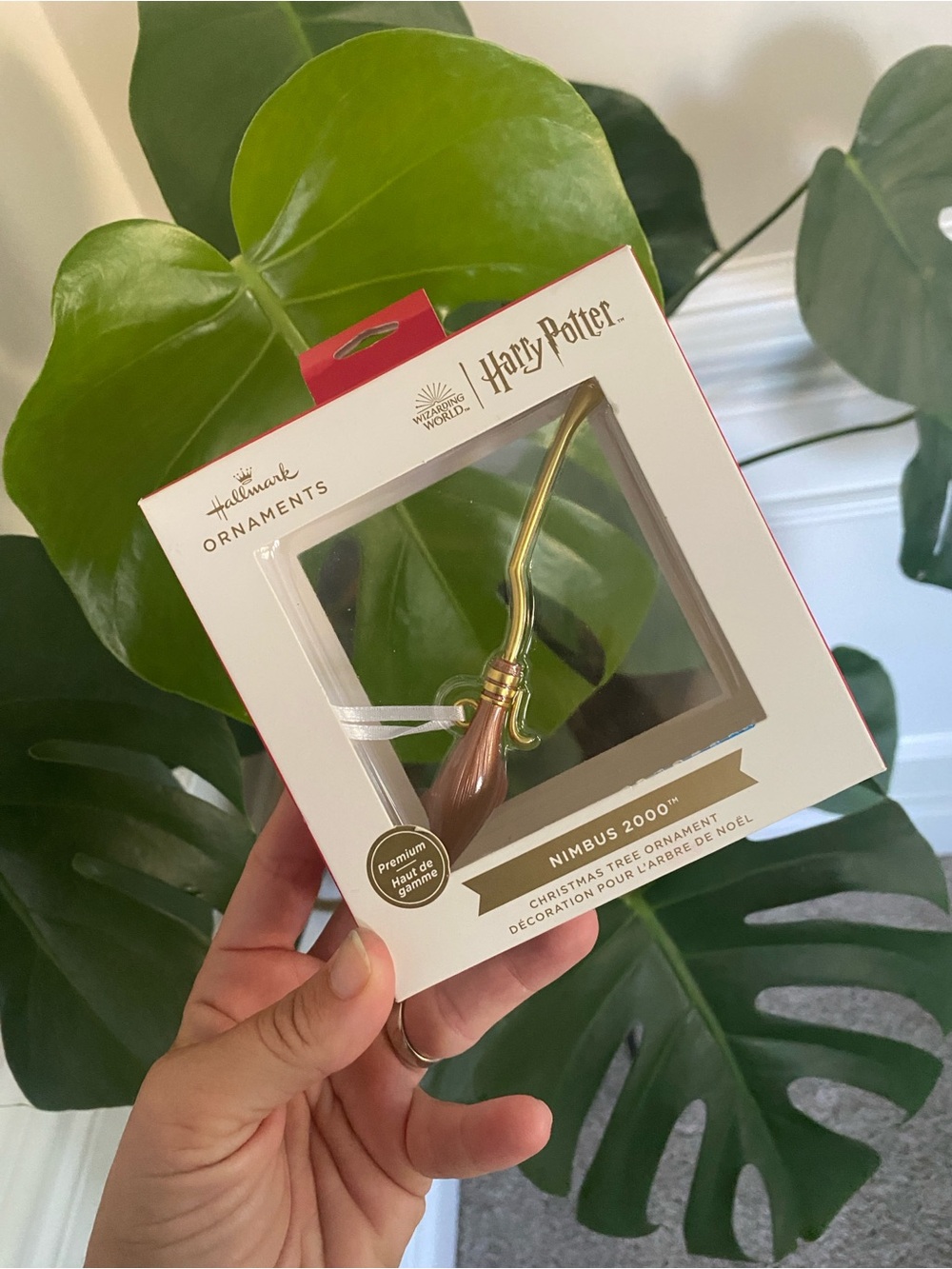 Hallmark x Harry Potter Nimbus 2000 Glass Ornament — Brown & Gold